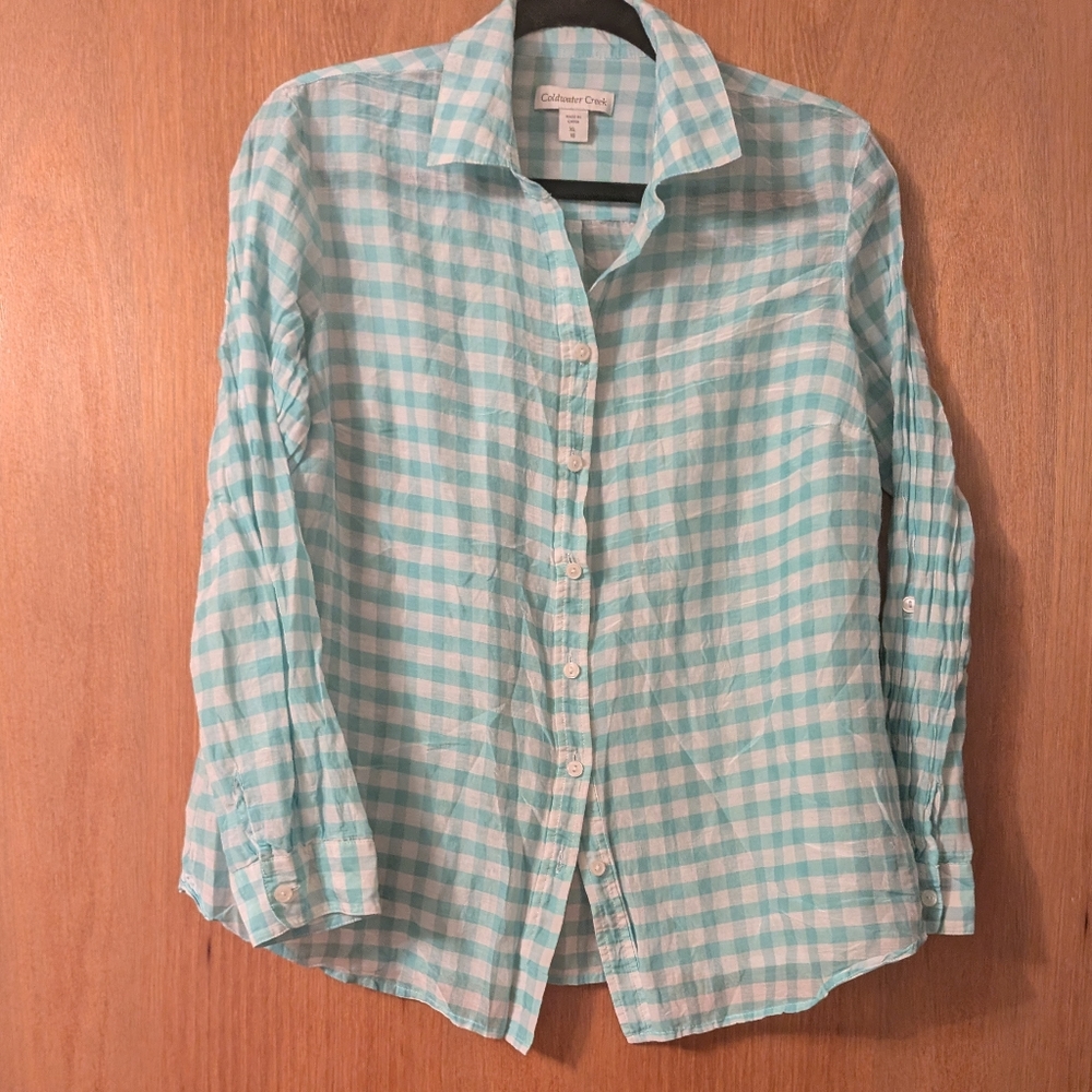 Coldwater Creek Cotton/Silk Plaid Shirt